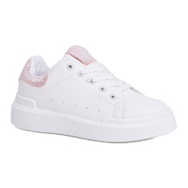 FRROCK Scarpe sportive stringate bianche Ilonka per bambini bianco rosa