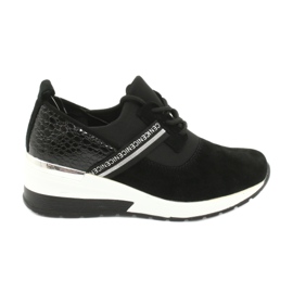 Filippo Scarpe sportive in pelle scivolose DP1388 / 20 BK Nice nero d'argento