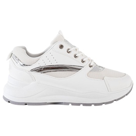 Ideal Shoes Sneakers sportive alla moda bianca