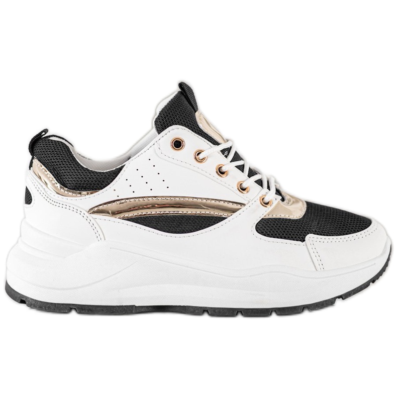 Ideal Shoes Sneakers sportive alla moda bianca nero