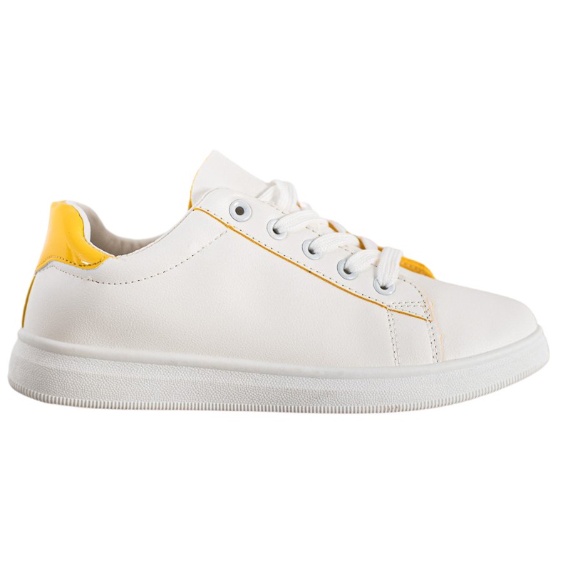SHELOVET Scarpe sportive classiche bianca giallo