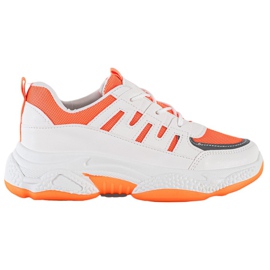 SHELOVET Comode Sneakers Con Rete bianca arancia