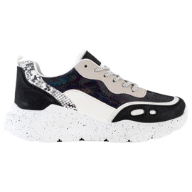 Kayla Sneakers Con Effetto Holo nero
