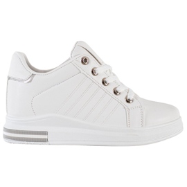 SHELOVET Sneakers bianche con zeppa bianco
