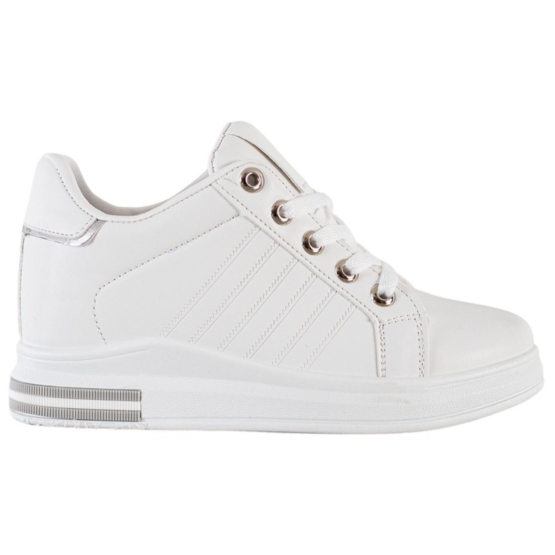SHELOVET Sneakers bianche con zeppa bianca