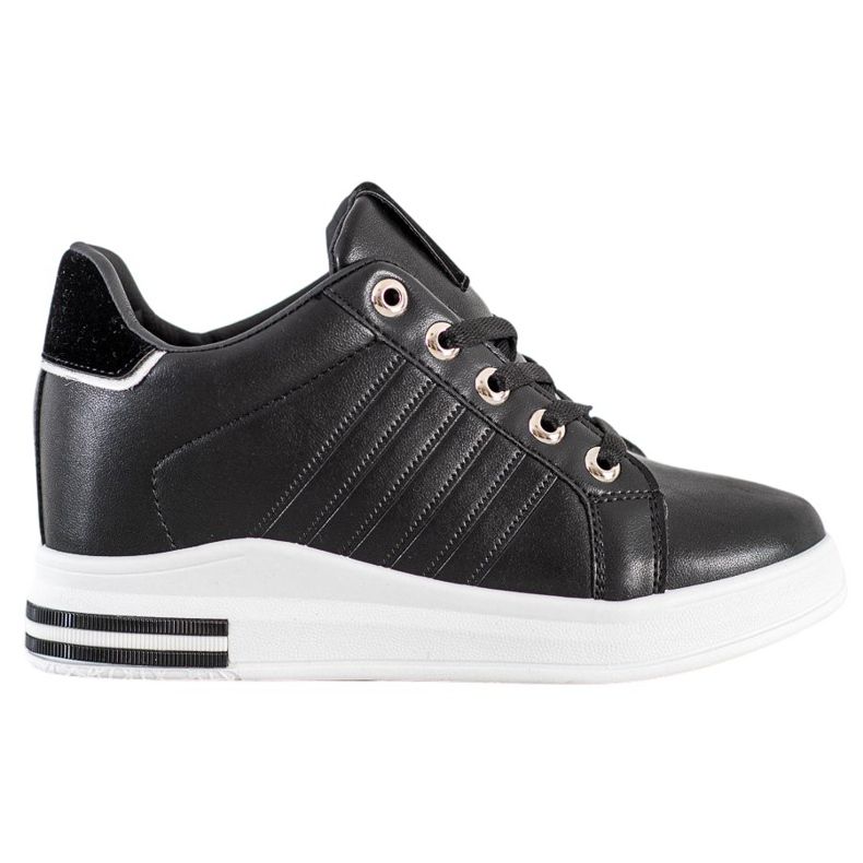 SHELOVET Sneakers nere con zeppa nero
