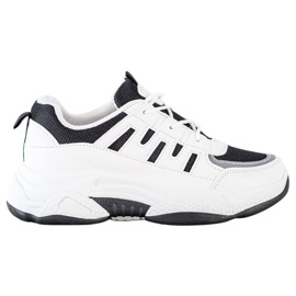 SHELOVET Comode Sneakers Con Rete bianca nero