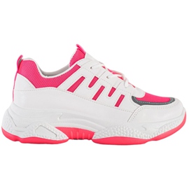 SHELOVET Comode Sneakers Con Rete bianco rosa