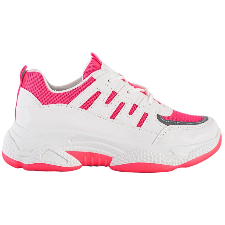 SHELOVET Comode Sneakers Con Rete bianca rosa