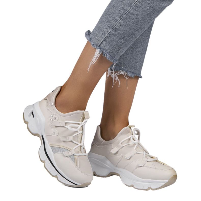 Sneakers in lycra beige C947