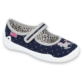 Scarpe per bambini Befado 114X414 blu navy argento grigio