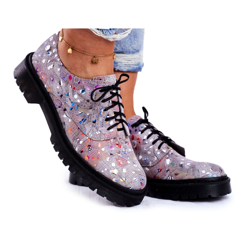 Scarpe Brogue Donna Oxford Grigie Pelle Maciejka 04087-13 grigio multicolore