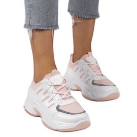 Scarpe sportive rosa alla moda BH-001 bianco