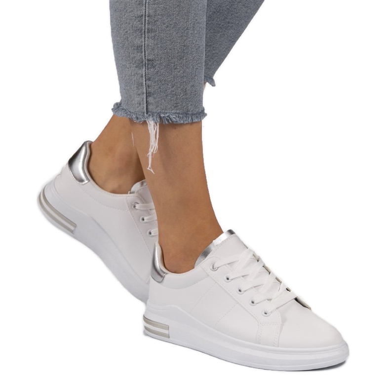 Sneakers classiche bianche LG20 bianca d'argento grigio