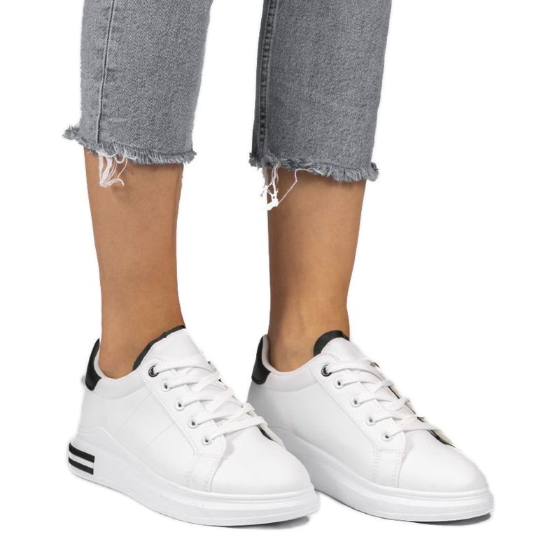 Sneakers classiche bianche LG20 bianca nero