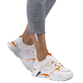 Sneakers sportive 1070 bianche con inserti rosa bianca arancia