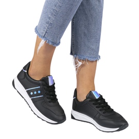 Sneakers sportive nere in ecopelle 952-10 nero