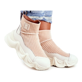 Scarpe sportive alte da donna Big Star bianche GG274608 bianco