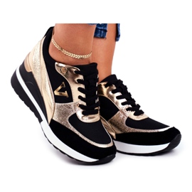 Vinceza Scarpe Sportive da donna Sneakers Nere e Oro 21-10574 nero giallo