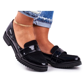 Mocassini da donna Lordsy in vernice nera Nicole 2589 nero
