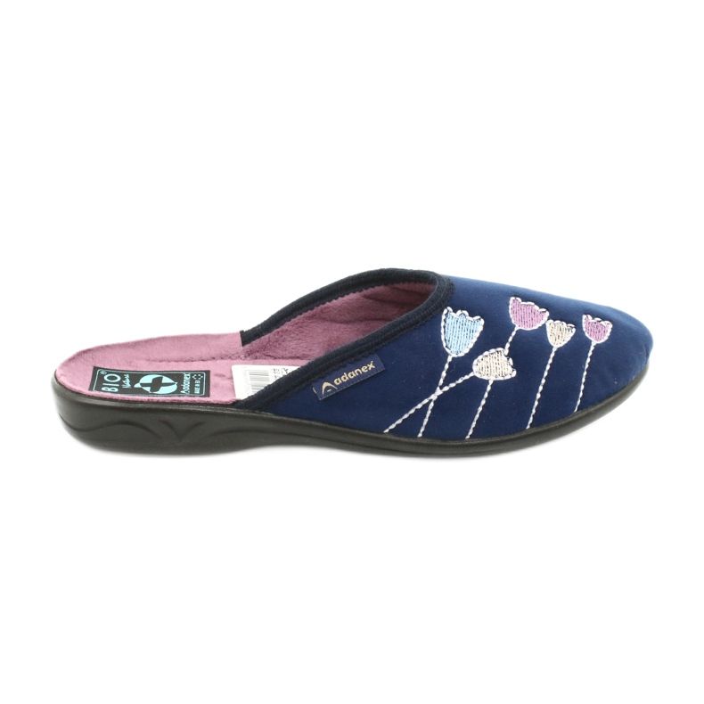 Pantofole Adanex 25626 in velluto blu navy viola