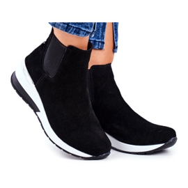 Vinceza Scarpe sportive da donna Sneakers in pelle nera 21-7781 nero
