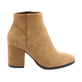 Kaniowski Stivali da donna in pelle K-0307 Toffee/Beige