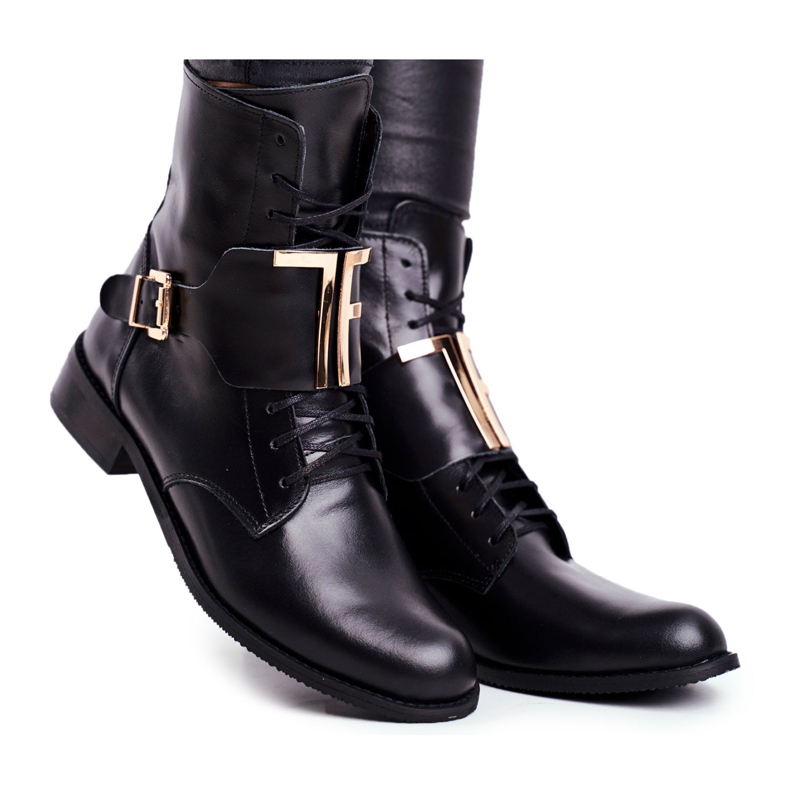 Stivali Donna Nicole Pelle Nero 2591 d'oro