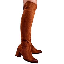 Vinceza Stivali Donna Con Tacco Camoscio Cammello Torgos marrone