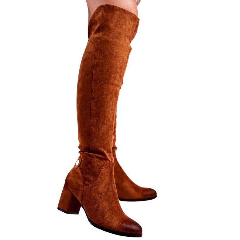 Vinceza Stivali Donna Con Tacco Camoscio Cammello Torgos marrone