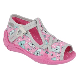 Scarpe per bambini Befado 213P120 rosa argento grigio