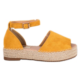 SHELOVET Espadrillas Gialle Punta Aperta giallo