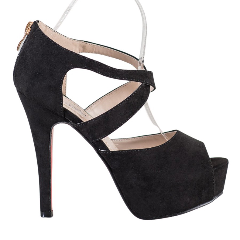 Queentina Décolleté con punta aperta sulla piattaforma nero