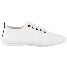 SHELOVET Sneakers Leggere Con Ecopelle bianca