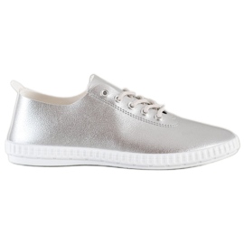 SHELOVET Sneakers Argento Con Ecopelle