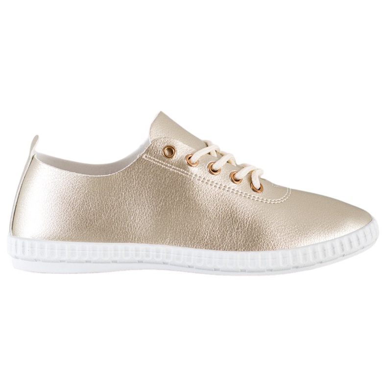 SHELOVET Sneakers Dorate Con Ecopelle d'oro