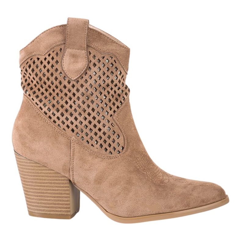 Erynn Stivali texani traforati beige