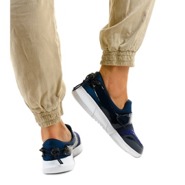 Scarpe sportive slip-on blu navy B120-3