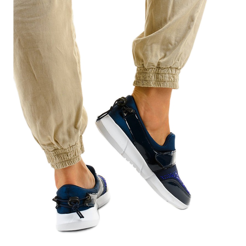 Scarpe sportive slip-on blu navy B120-3