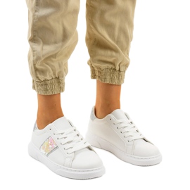 Sneakers bianche classiche BK929-19 bianco argento