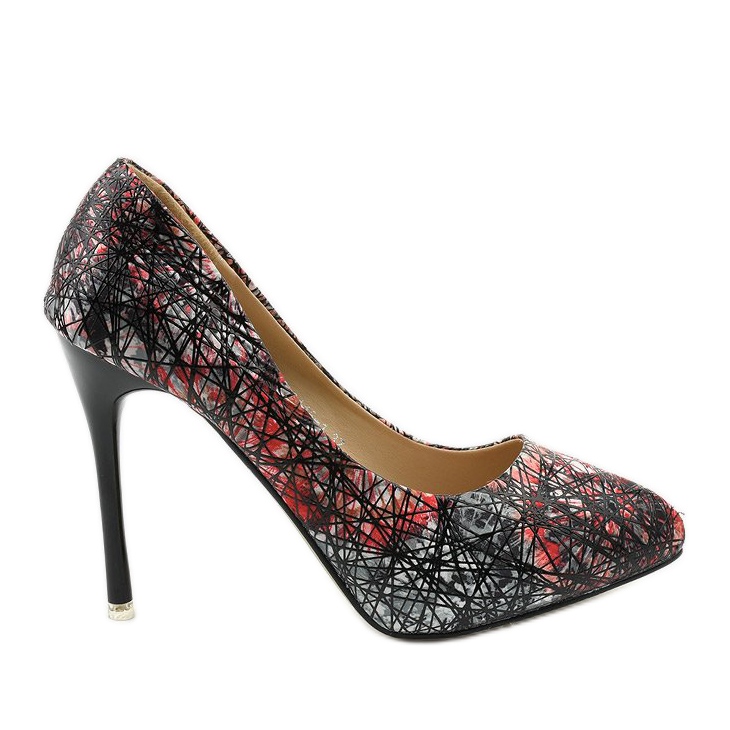 Stiletti a fiori neri 0116-1 nero multicolore