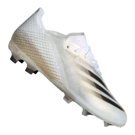Scarpe da calcio Adidas X Ghosted.1 Fg Jr EG8181 nero, bianco, oro bianca