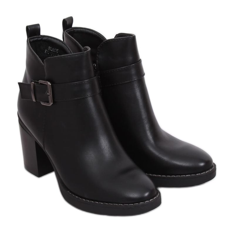 Stivali neri con tacco largo BM-9078 Nero