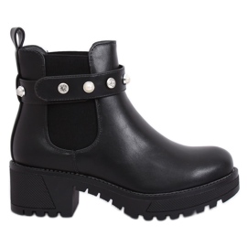 Stivaletti Chelsea neri con suola spessa 8039-GA Black nero