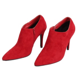 Scarpe scamosciate rosse su tacco a spillo TX-1850 Red rosso