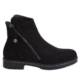 Stivali neri in camoscio nero 6332 Nero
