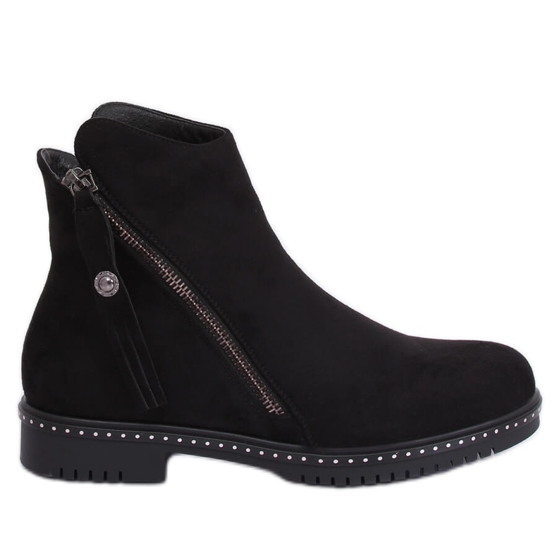 Stivali neri in camoscio nero 6332 Nero