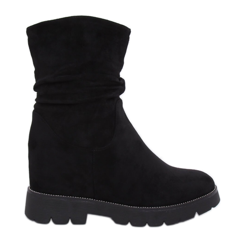 Stivali neri con zeppa nascosta 7978-KA Black nero