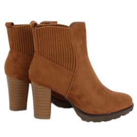 Camel Z1110 Stivali cammello con tacco alto da donna marrone