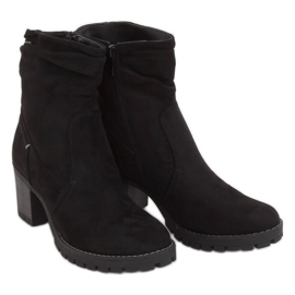 Stivali neri con tacco largo QQ-02 Black nero